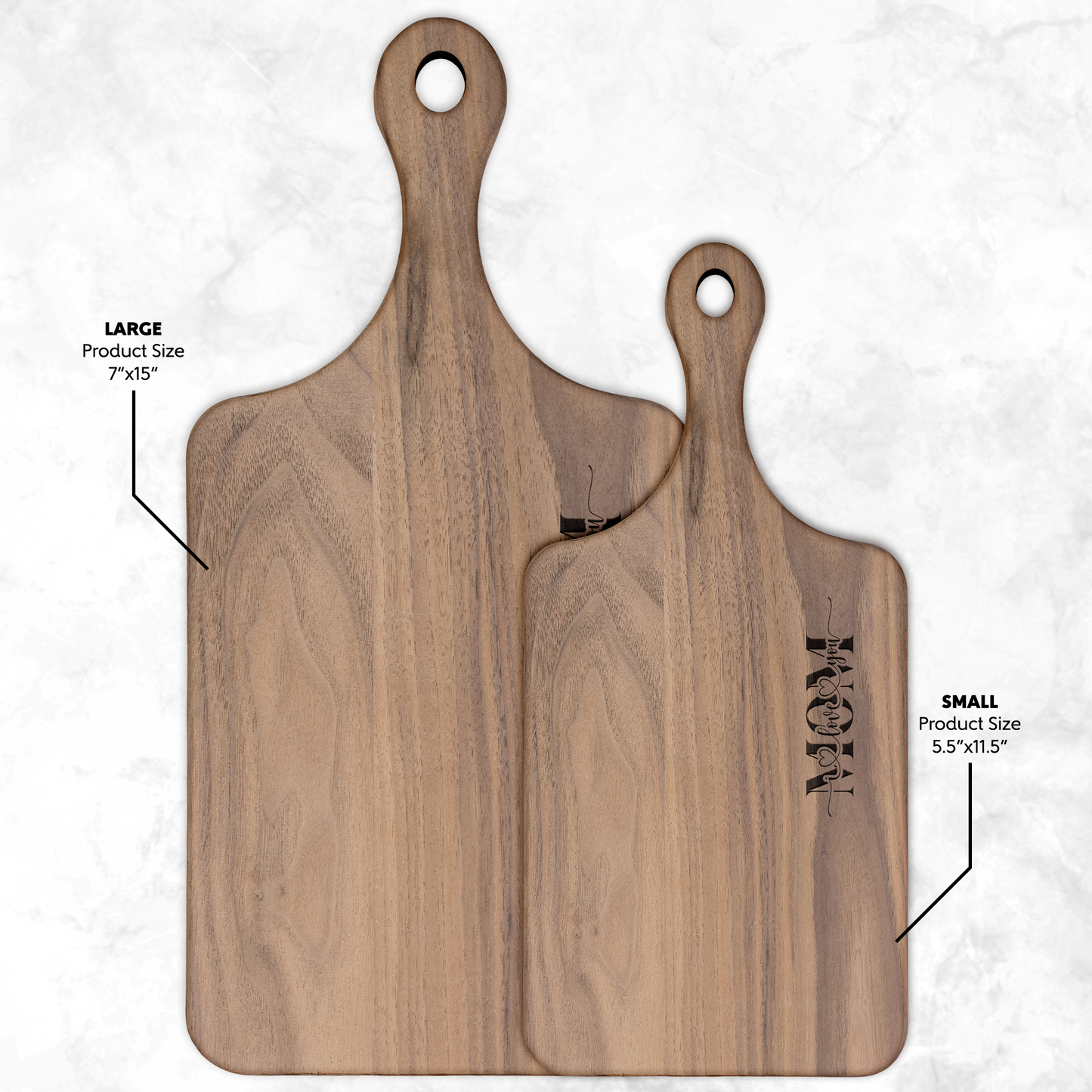 'Mom I Love You' Wooden Cutting Board