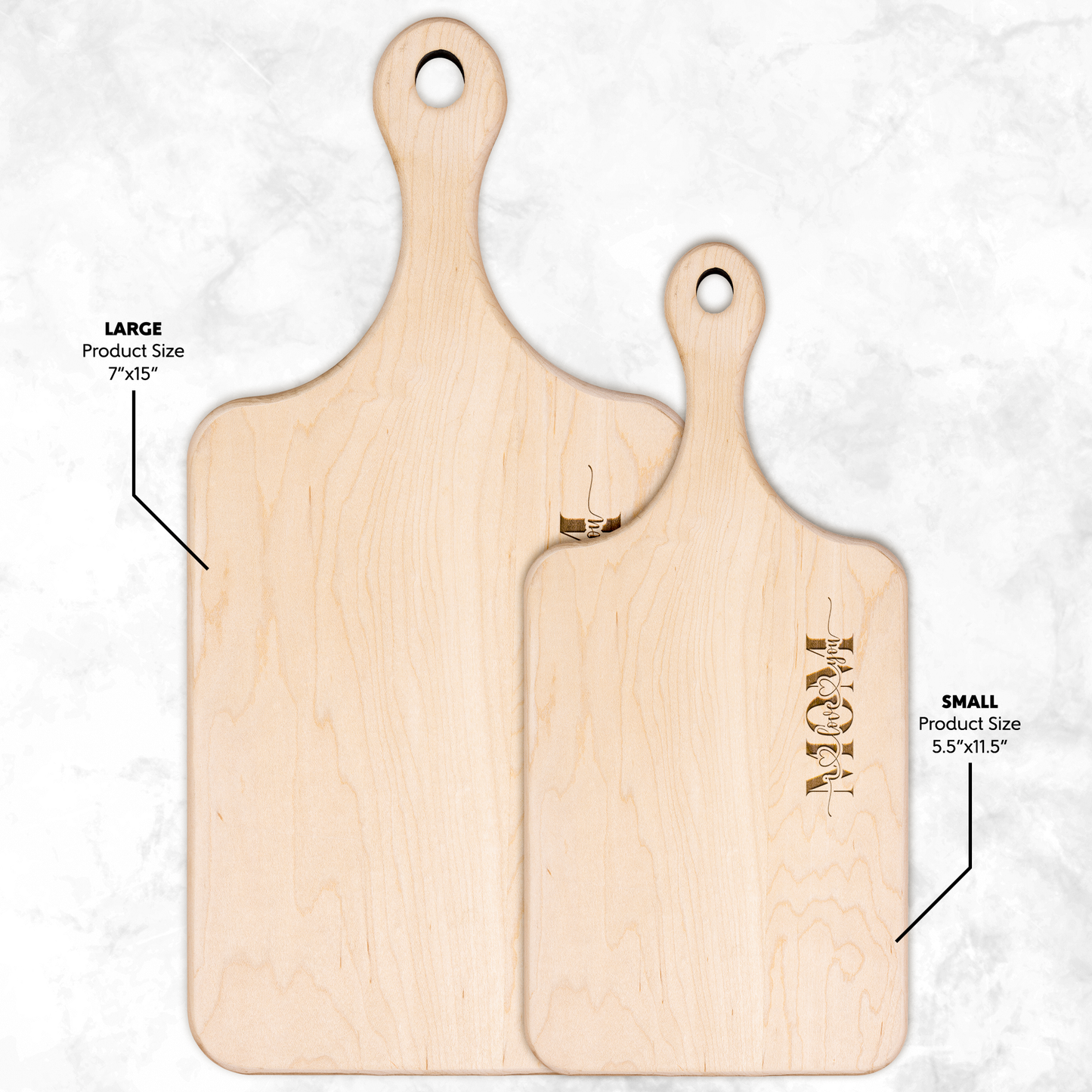 'Mom I Love You' Wooden Cutting Board