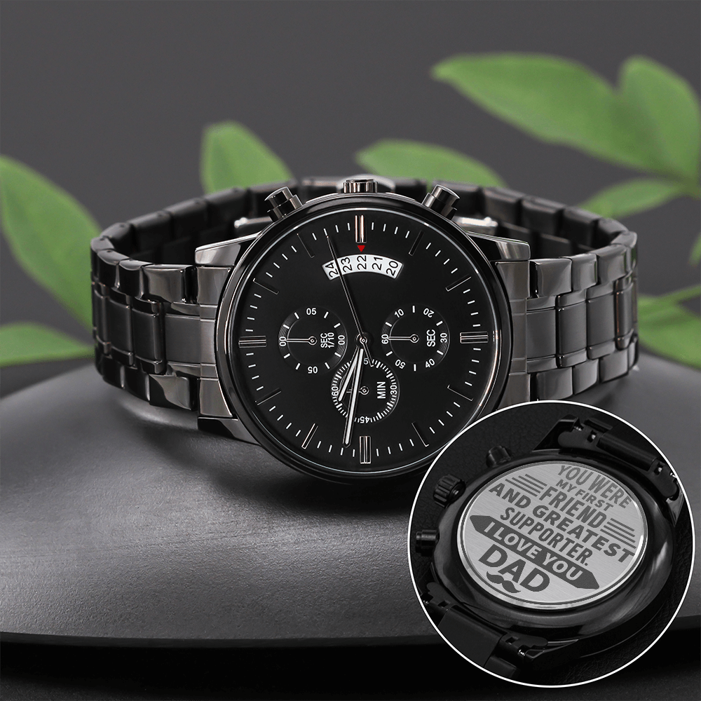 Greatest Supporter - Engraved Watch for Dad
