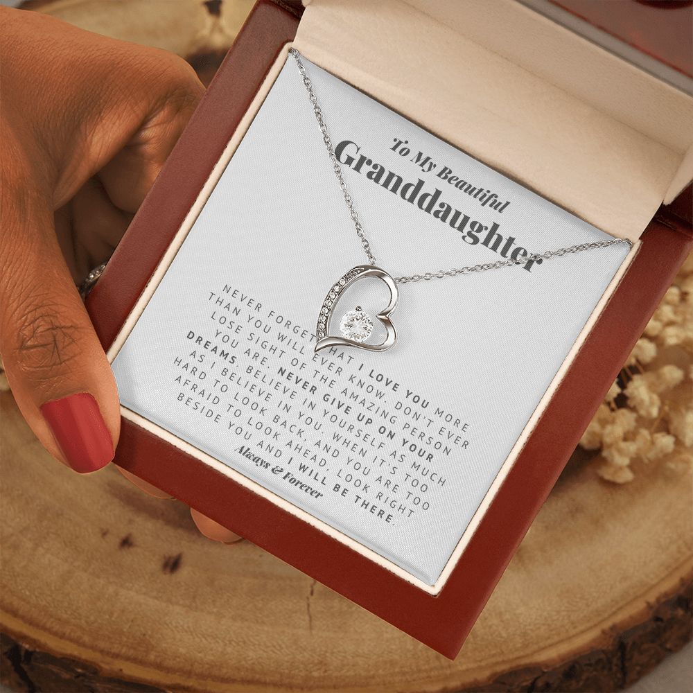 To My Granddaughter Always There Forever Love Necklace