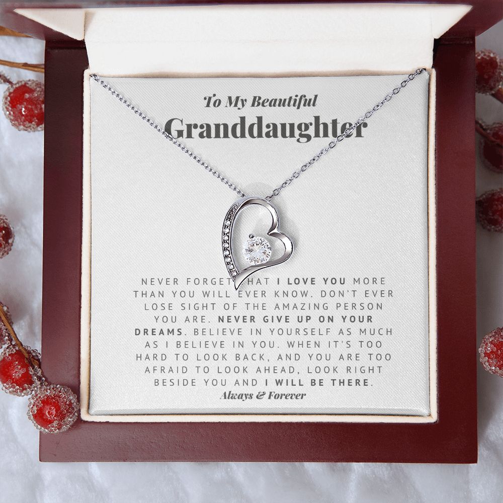 To My Granddaughter Always There Forever Love Necklace
