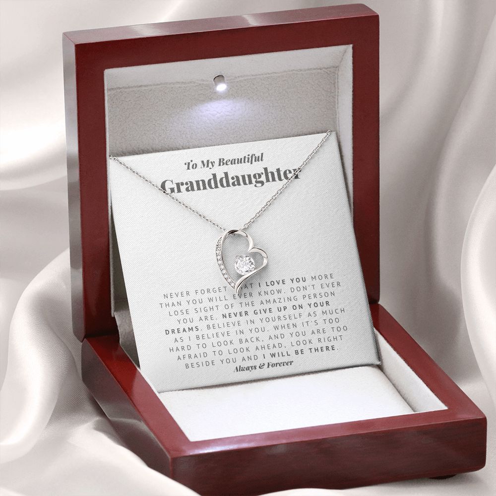 To My Granddaughter Always There Forever Love Necklace