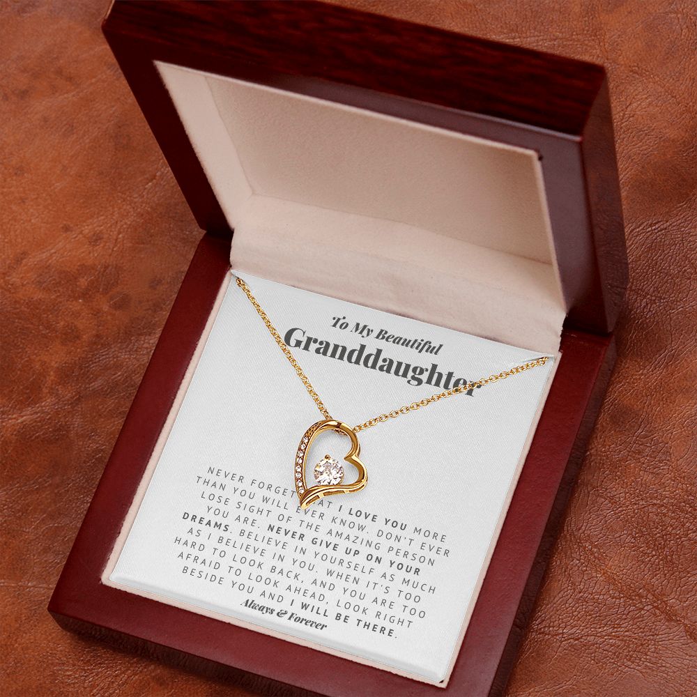 To My Granddaughter Always There Forever Love Necklace