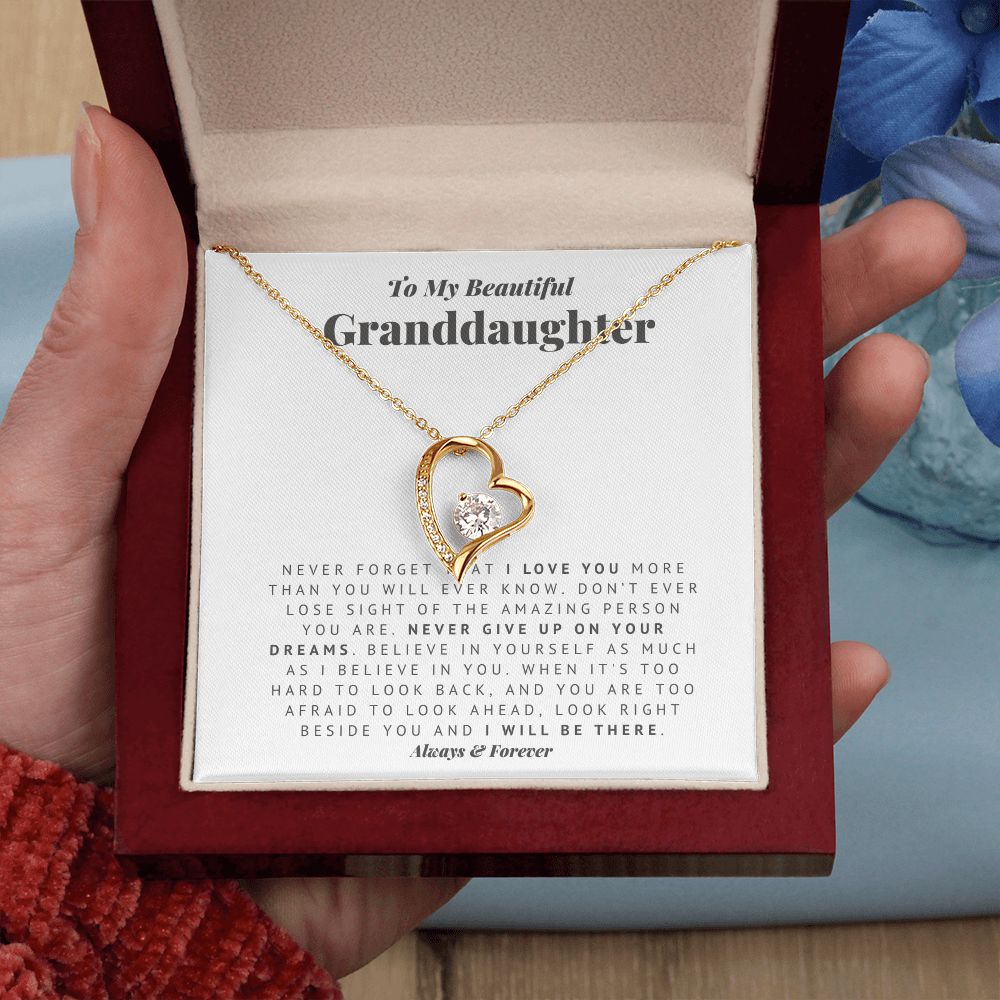 To My Granddaughter Always There Forever Love Necklace