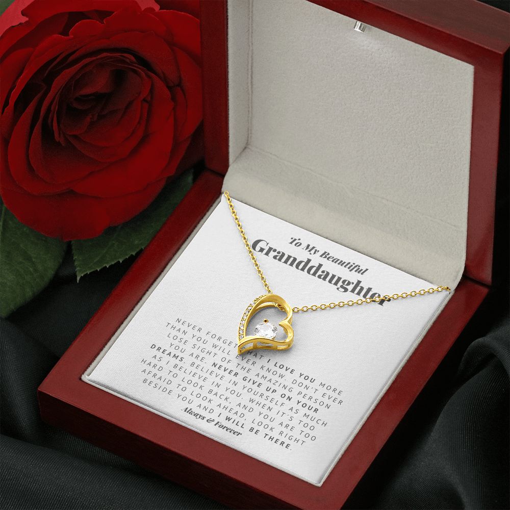 To My Granddaughter Always There Forever Love Necklace