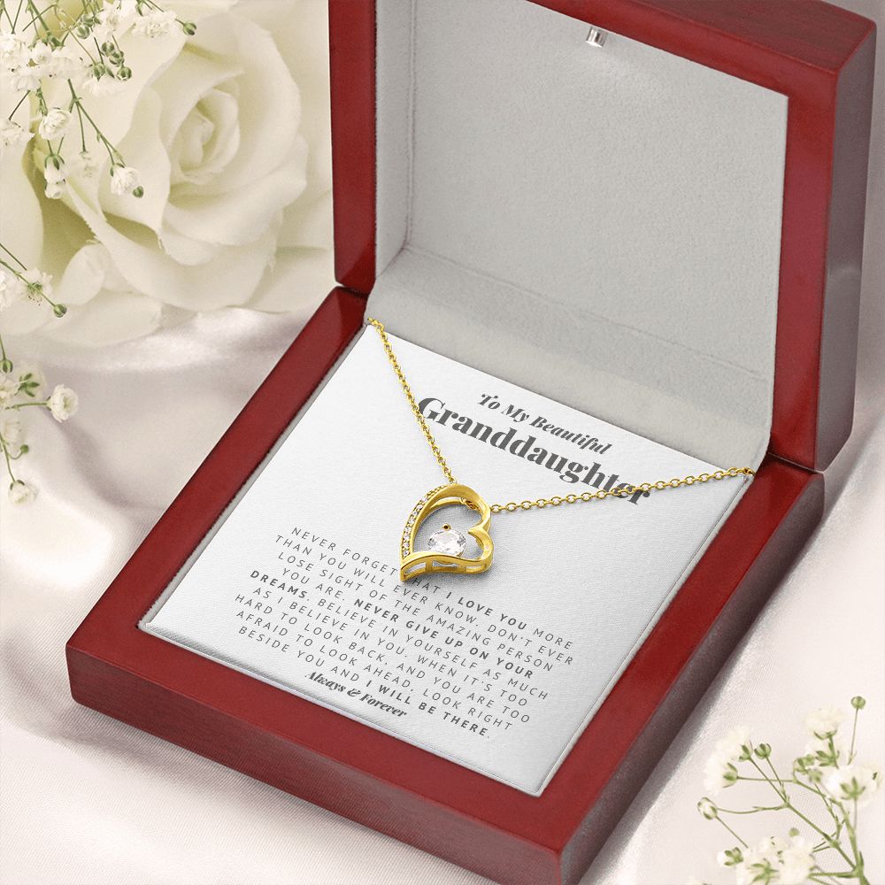 To My Granddaughter Always There Forever Love Necklace