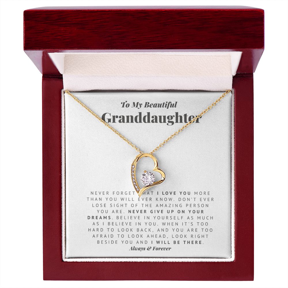 To My Granddaughter Always There Forever Love Necklace