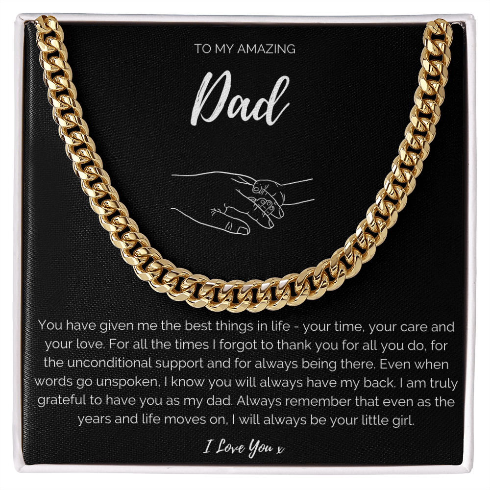 Amazing Dad From Daughter - Cuban Link Chain