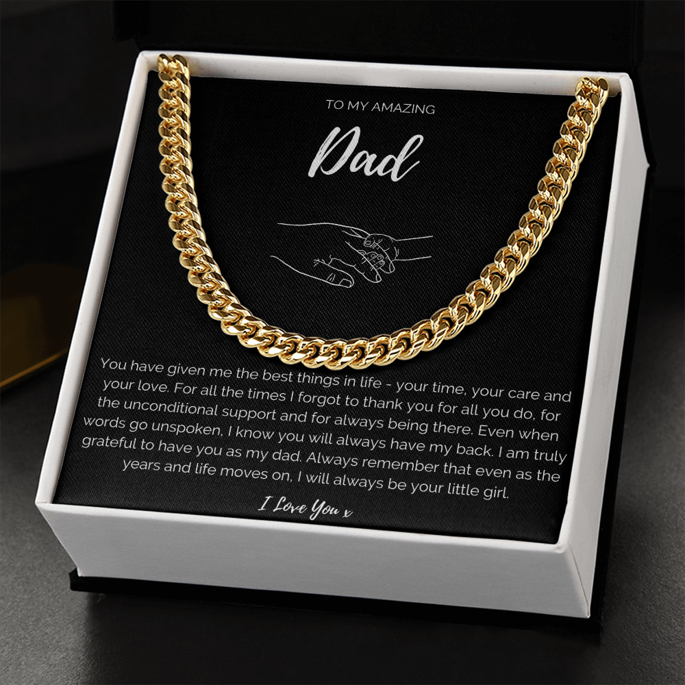 Amazing Dad From Daughter - Cuban Link Chain