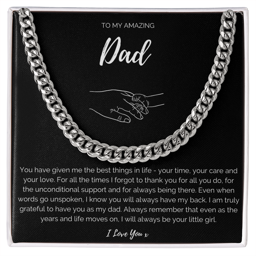 Amazing Dad From Daughter - Cuban Link Chain