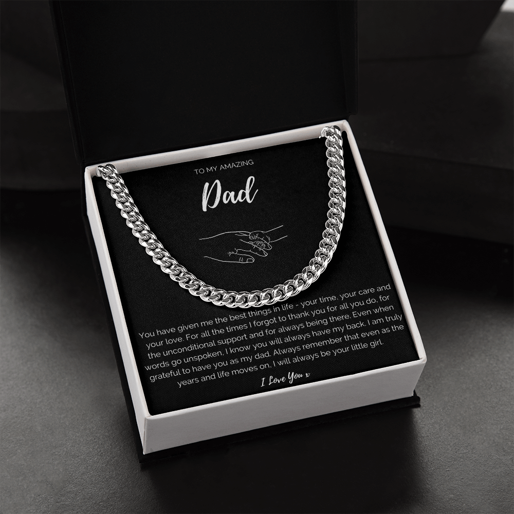 Amazing Dad From Daughter - Cuban Link Chain