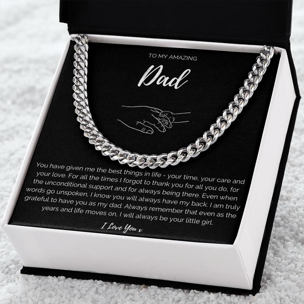 Amazing Dad From Daughter - Cuban Link Chain