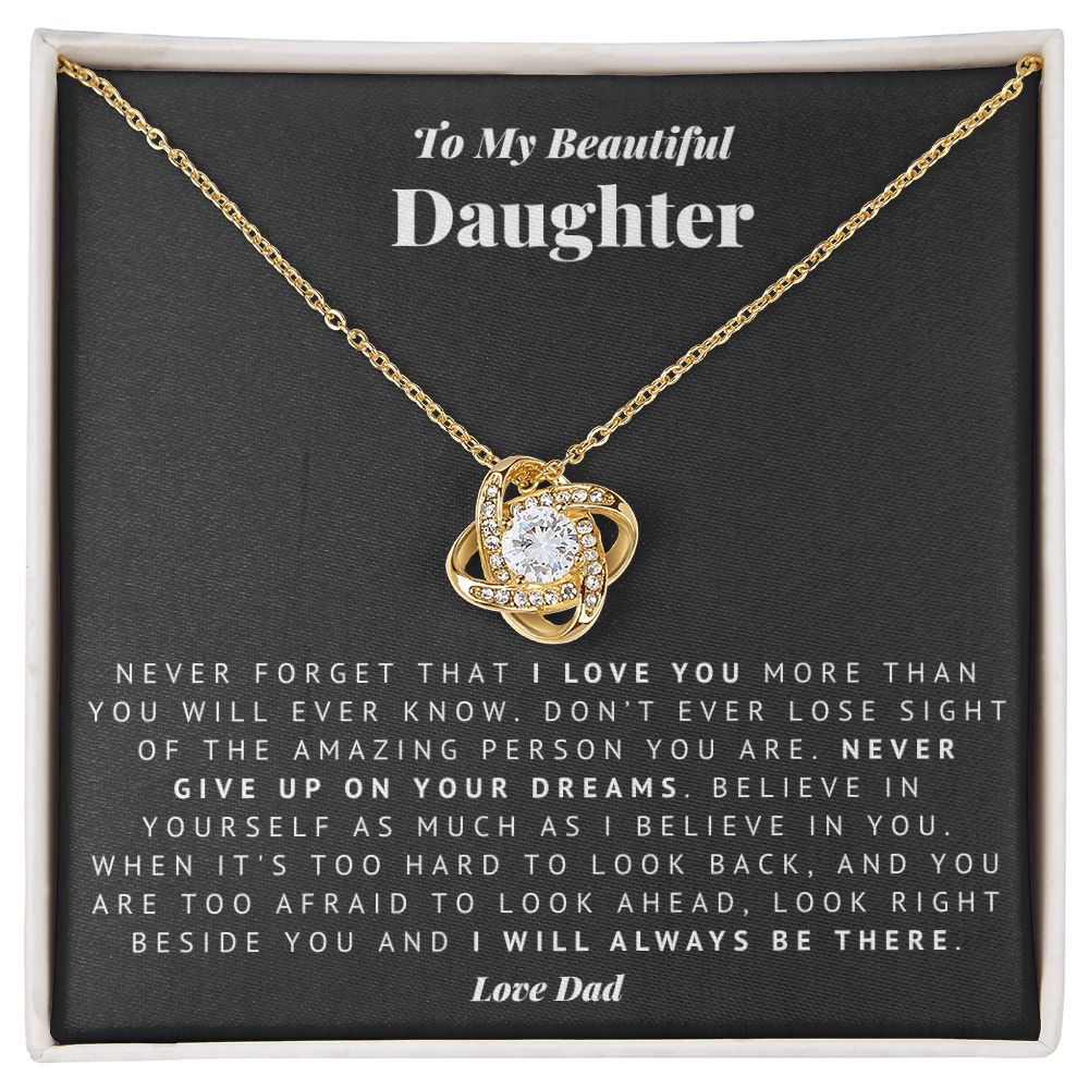 Always There Dad to Daughter Love Knot Necklace