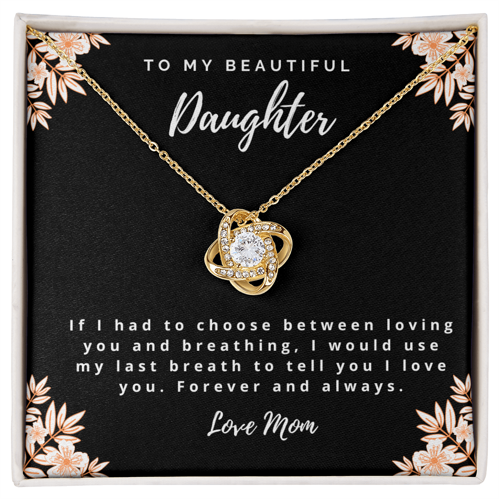 Love Knot Mom Daughter Necklace
