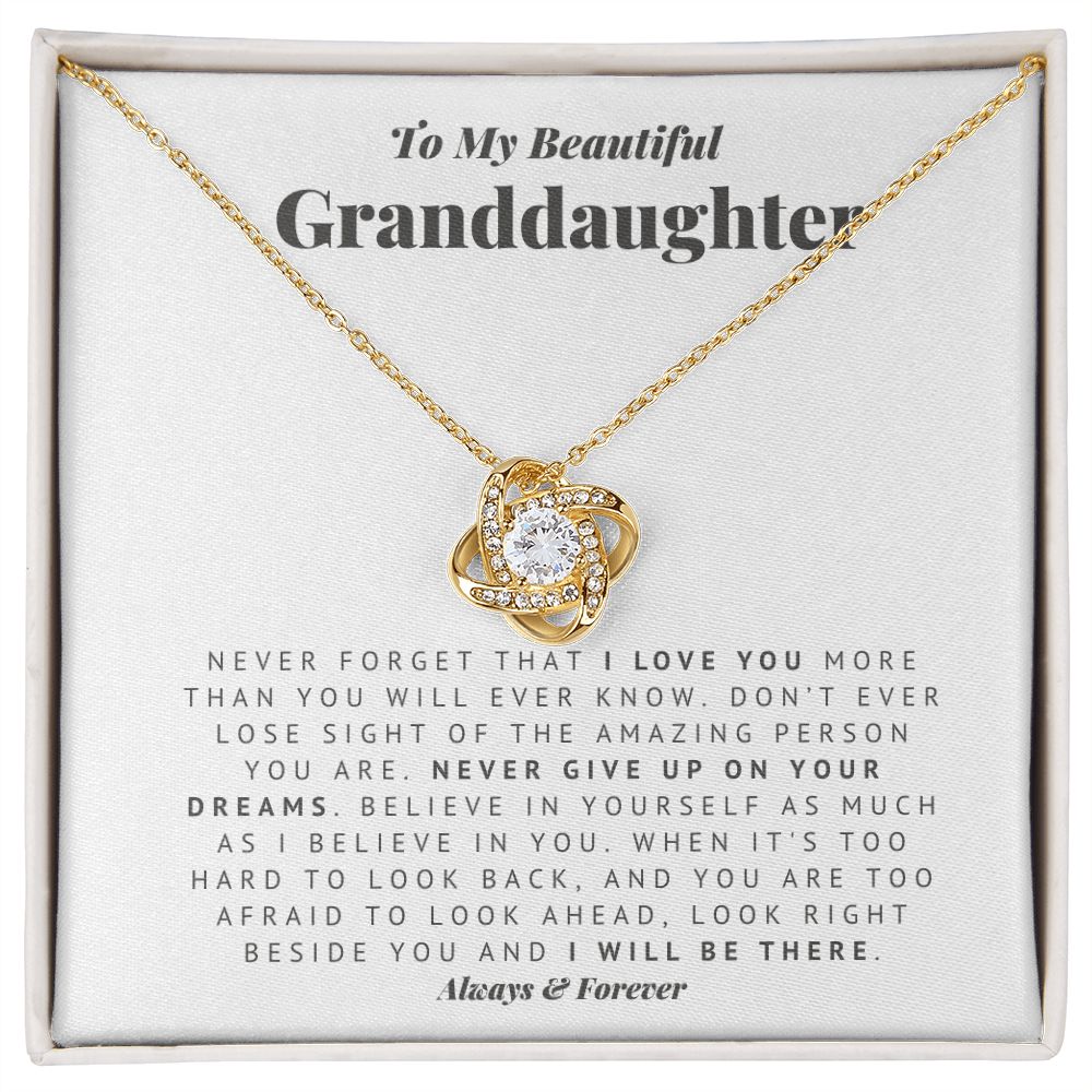 Love Knot Necklace for Granddaughter with Meaningful Message Card