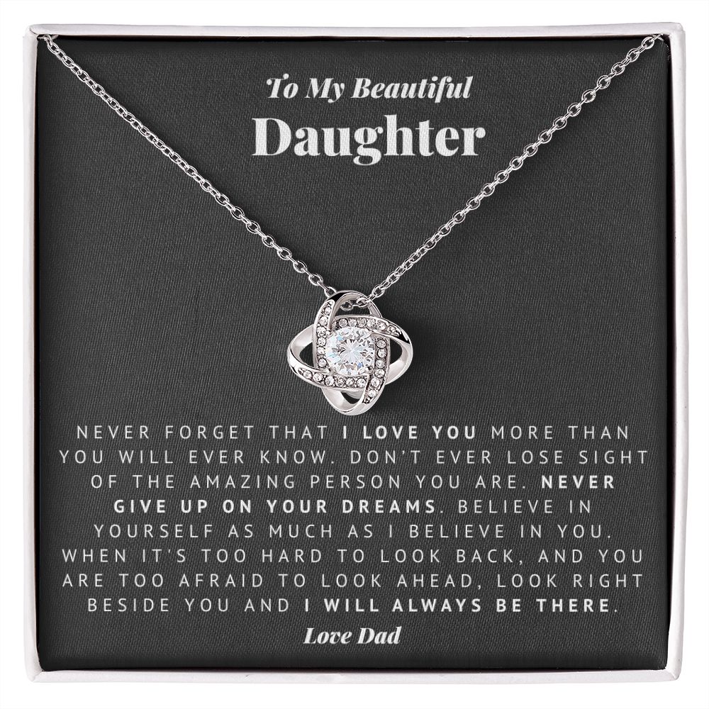 Always There Dad to Daughter Love Knot Necklace