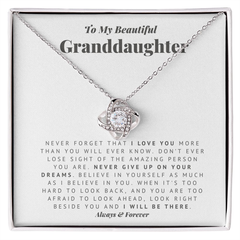 Love Knot Necklace for Granddaughter with Meaningful Message Card