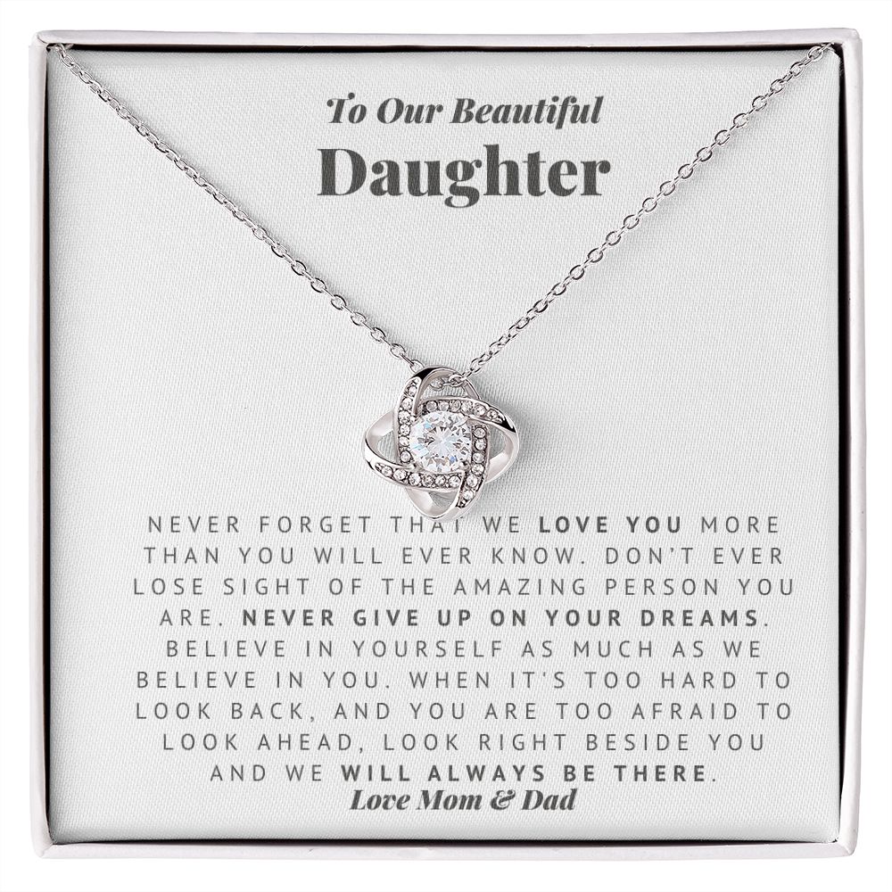 To Our Daughter - Always There Love Knot Necklace