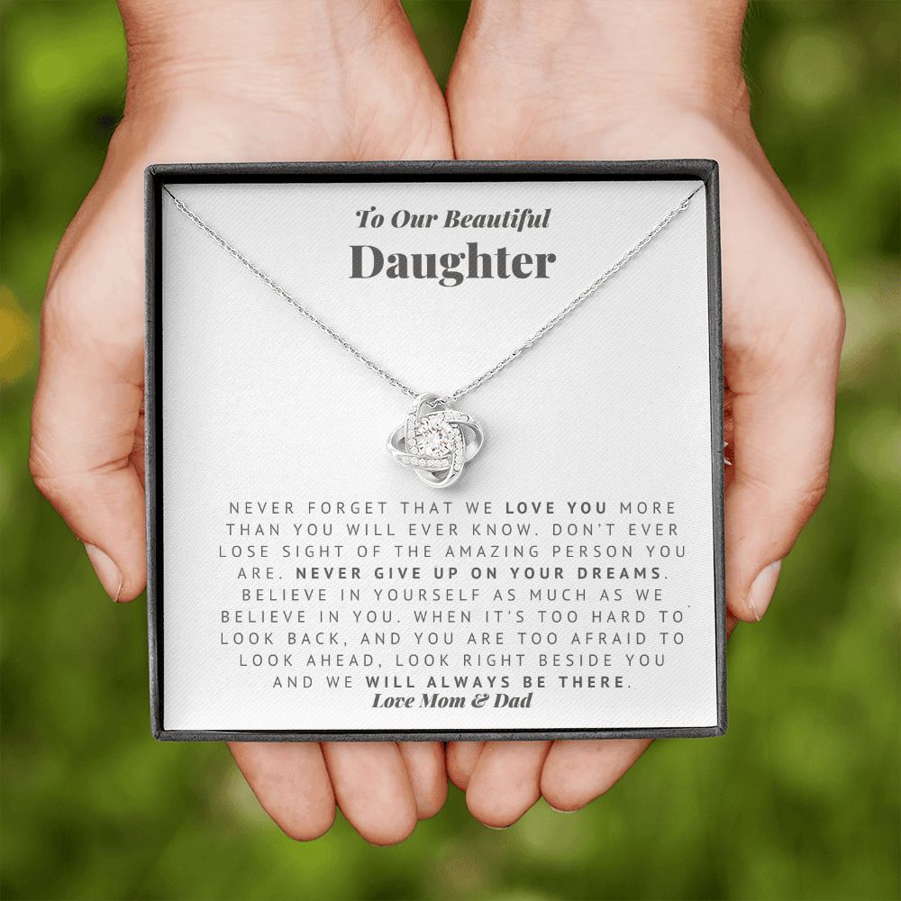 To Our Daughter - Always There Love Knot Necklace