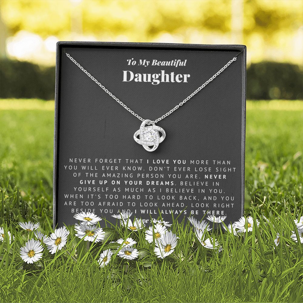 Always There Dad to Daughter Love Knot Necklace