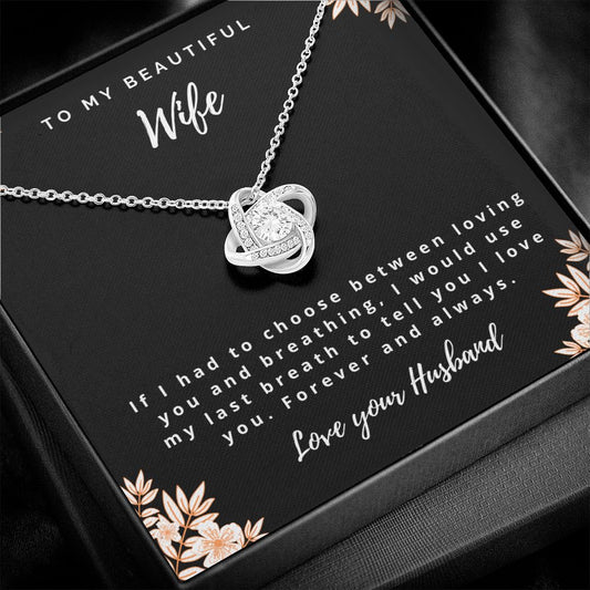 Last Breath Love Knot Necklace for Wife