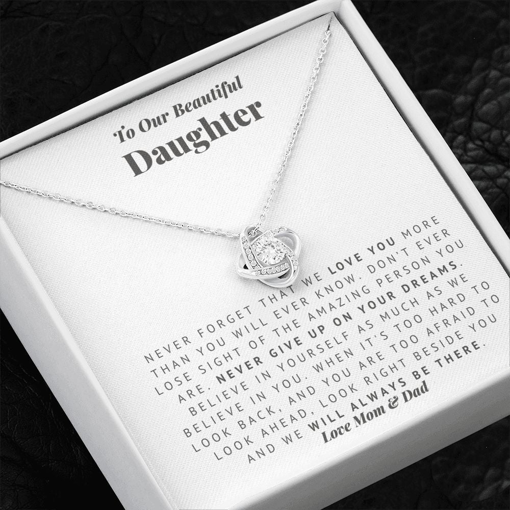 To Our Daughter - Always There Love Knot Necklace
