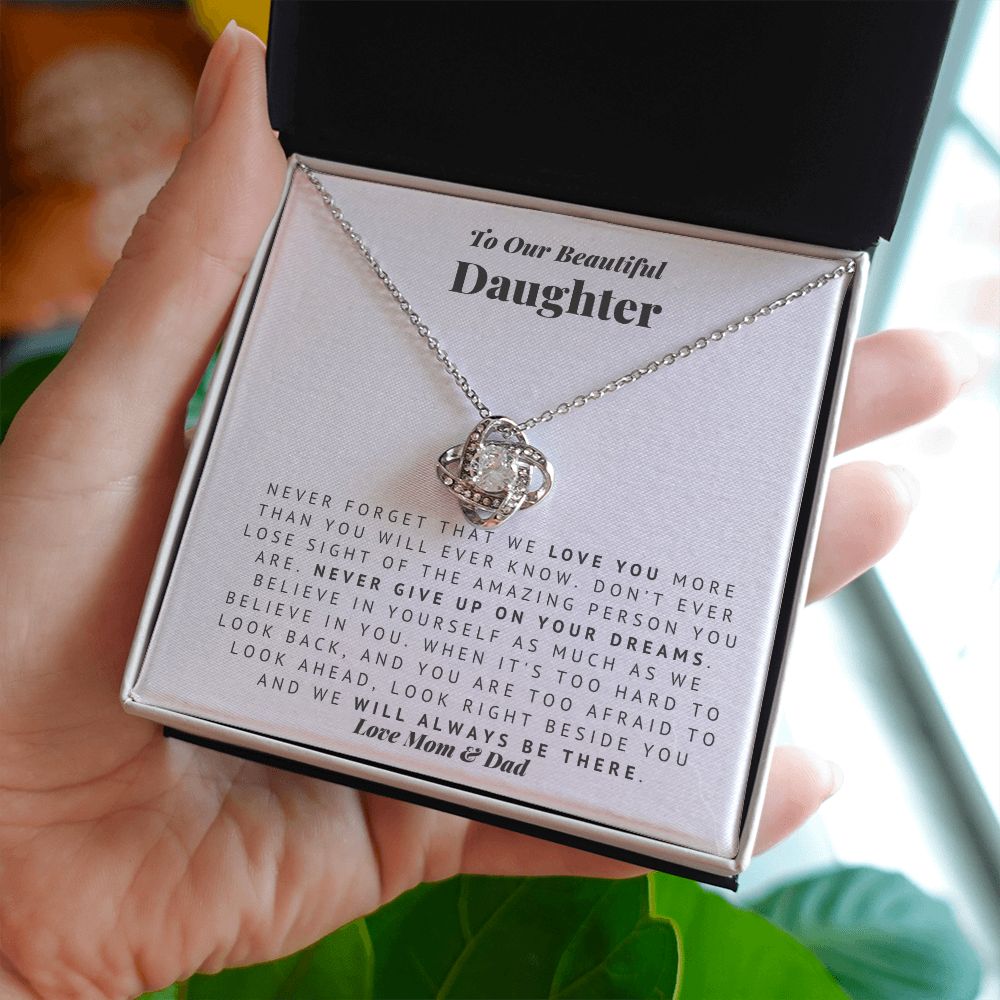 To Our Daughter - Always There Love Knot Necklace