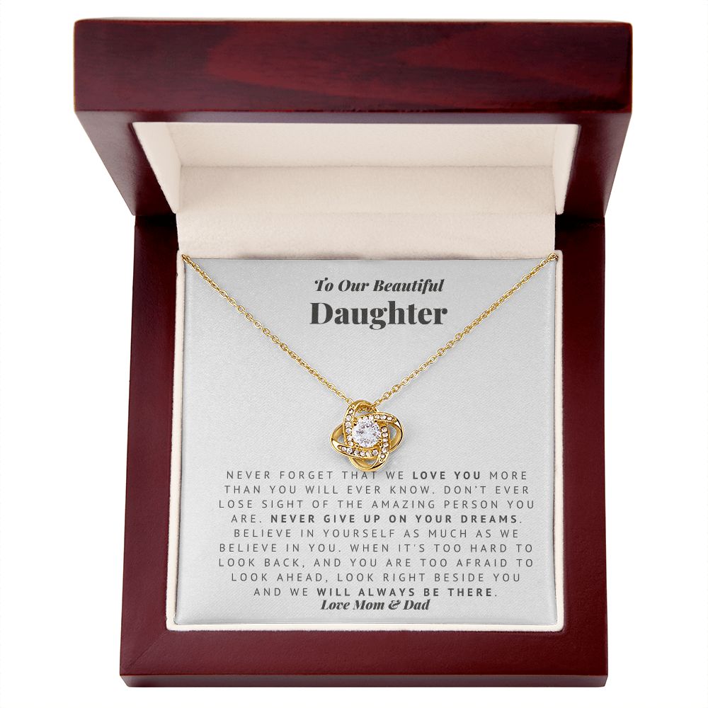 To Our Daughter - Always There Love Knot Necklace