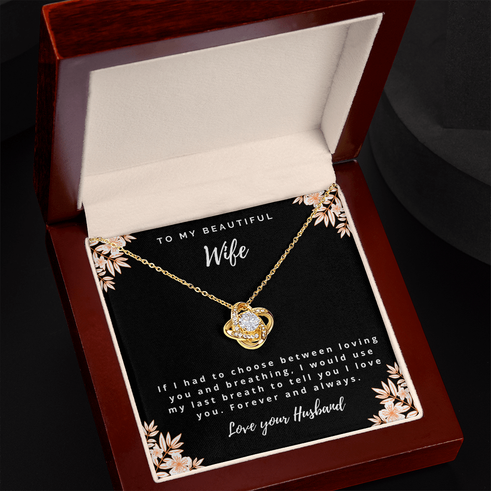 Last Breath Love Knot Necklace for Wife