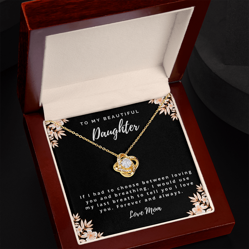 Love Knot Mom Daughter Necklace