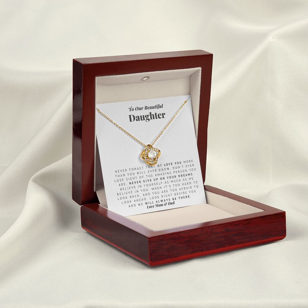To Our Daughter - Always There Love Knot Necklace