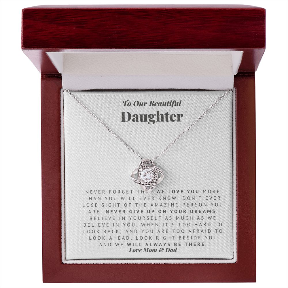 To Our Daughter - Always There Love Knot Necklace