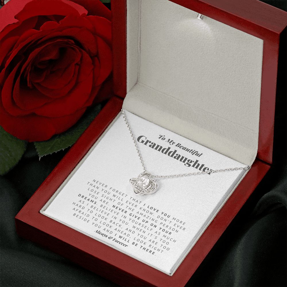 Love Knot Necklace for Granddaughter with Meaningful Message Card