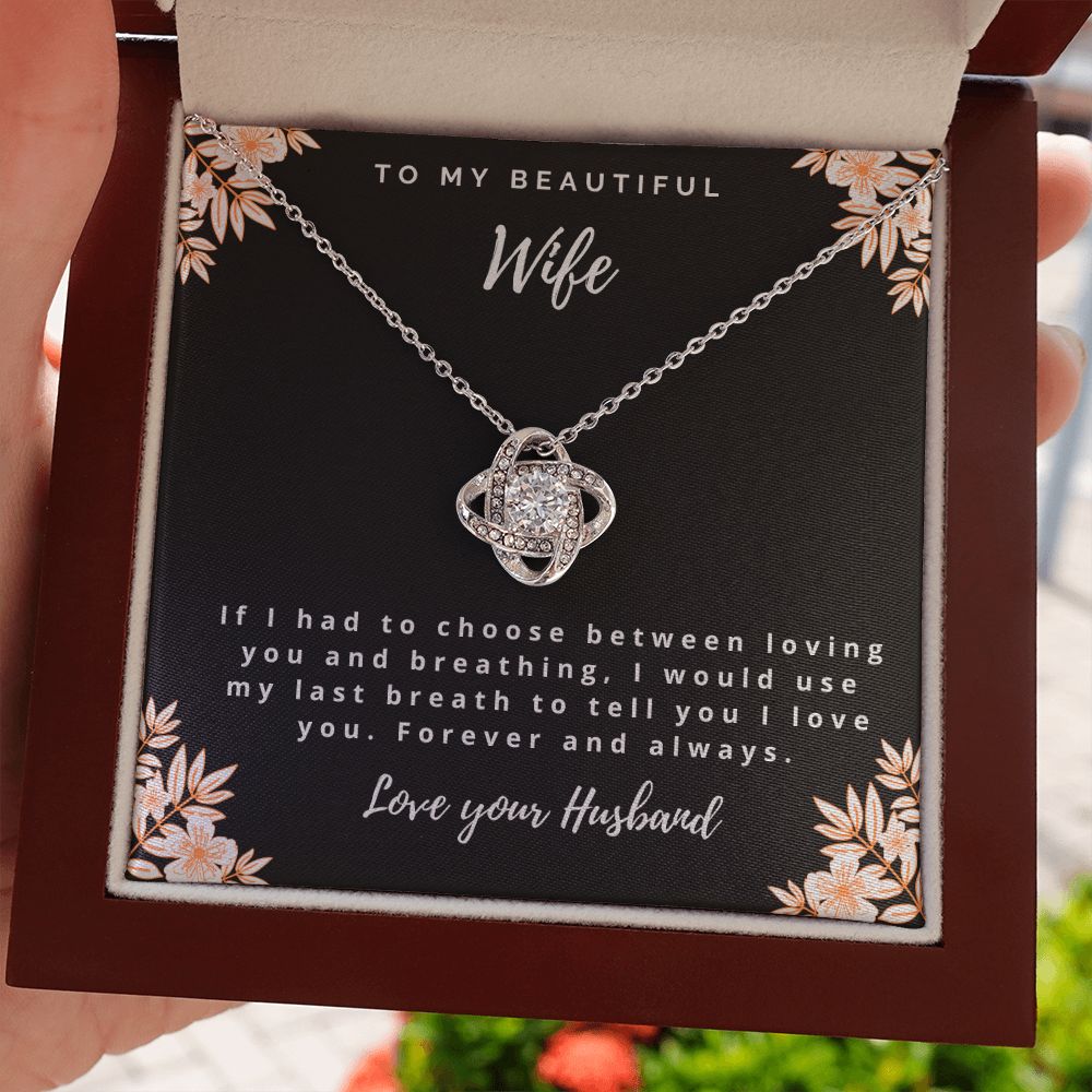 Last Breath Love Knot Necklace for Wife