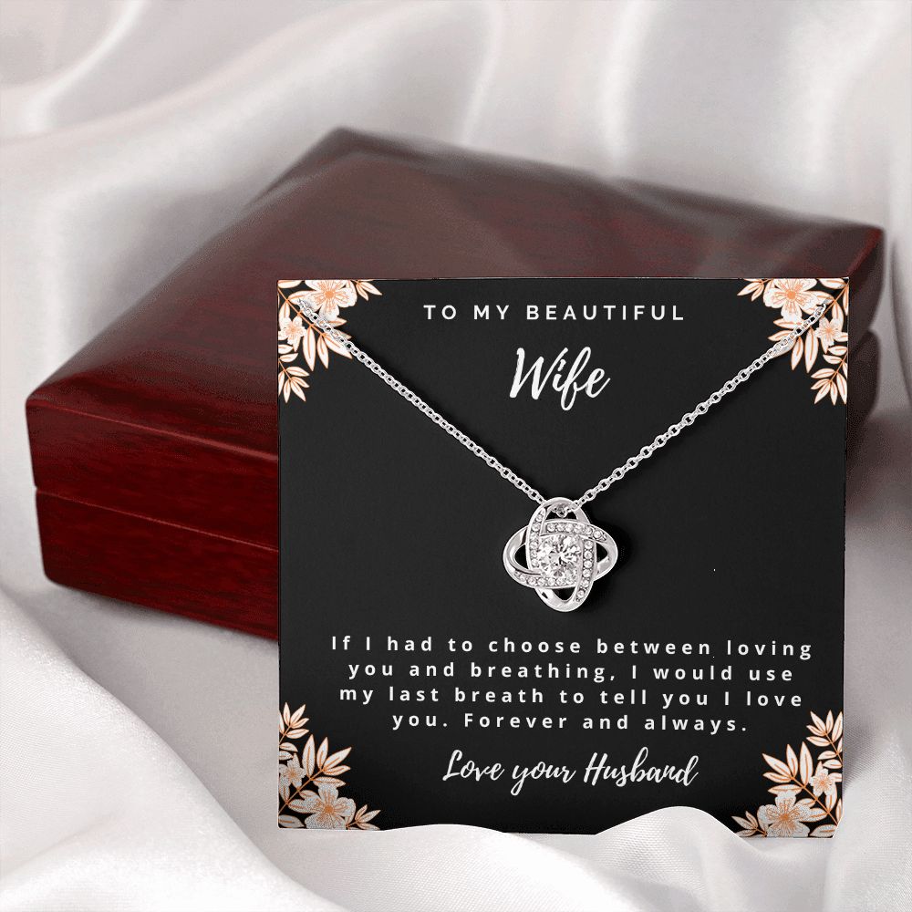 Last Breath Love Knot Necklace for Wife