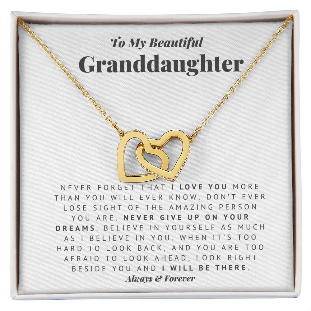 Always There Necklace Gift for Granddaughter from Grandmother Grandfather with Meaningful Message Card