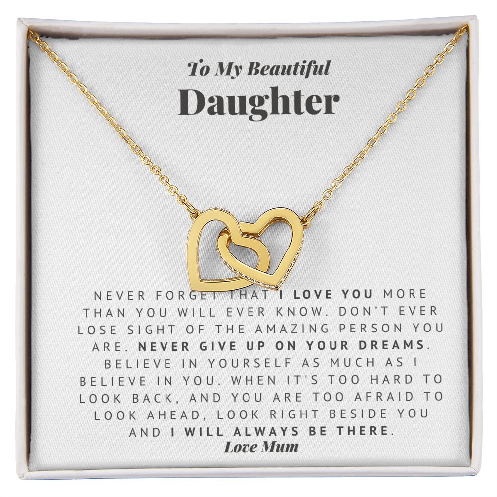Mum to Daughter Interlocking Hearts Necklace