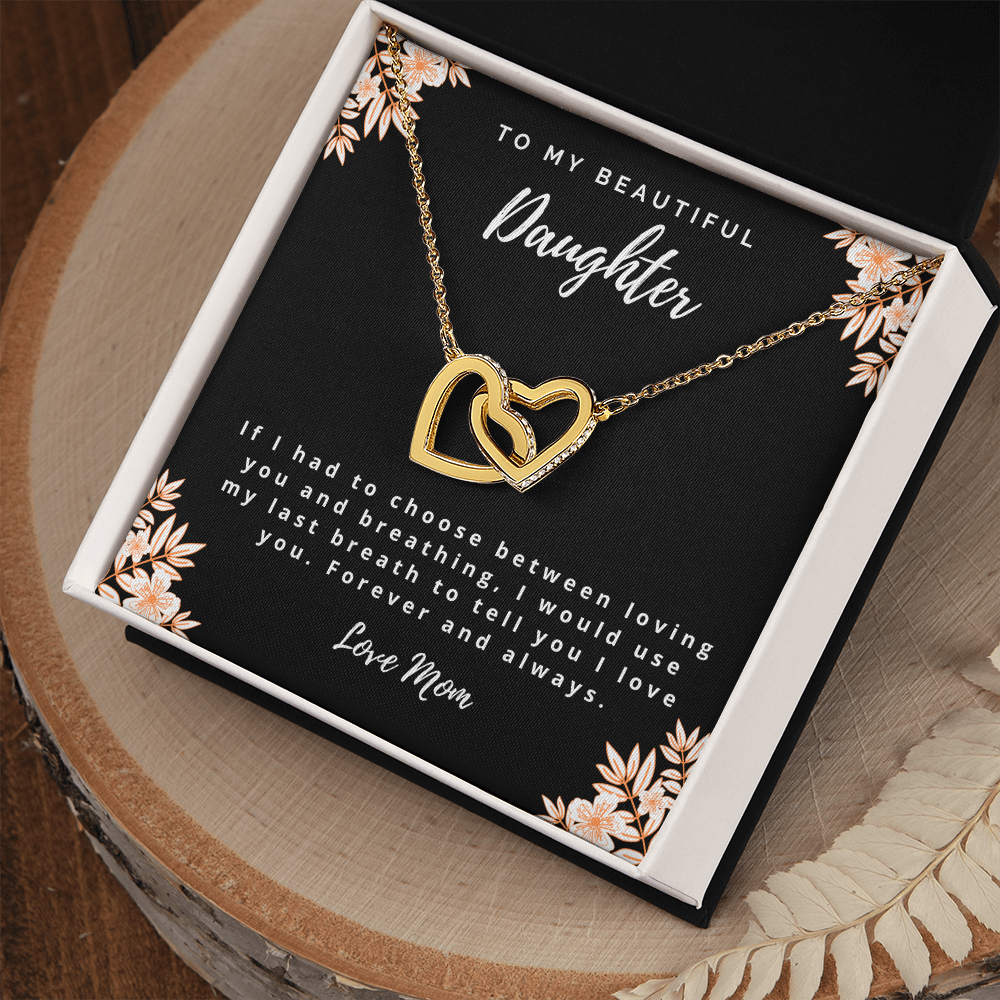 I Love You Two Hearts - Mom to Daughter Necklace