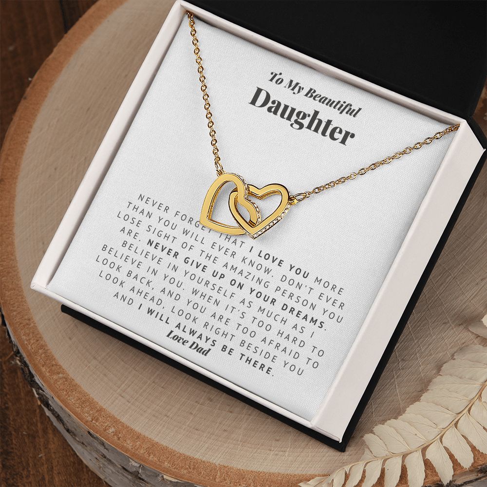 Dad to Daughter Interlocking Hearts Necklace