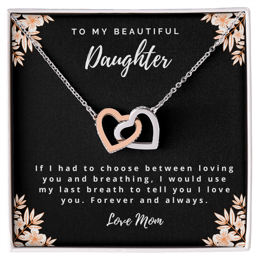 I Love You Two Hearts - Mom to Daughter Necklace