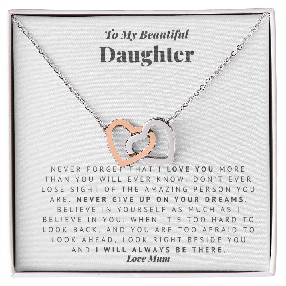 Mum to Daughter Interlocking Hearts Necklace