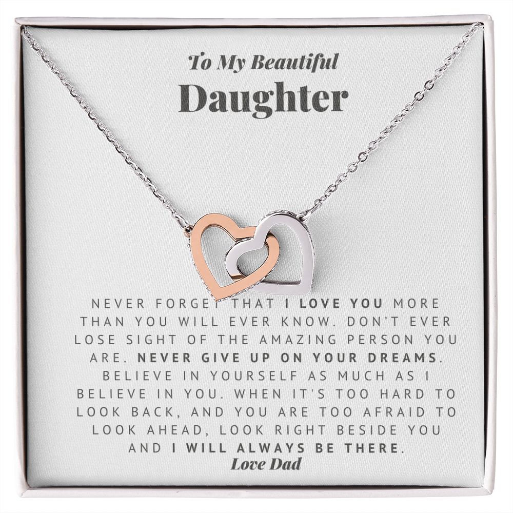 Dad to Daughter Interlocking Hearts Necklace