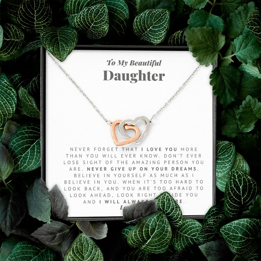 Mom to Daughter Interlocking Hearts Necklace
