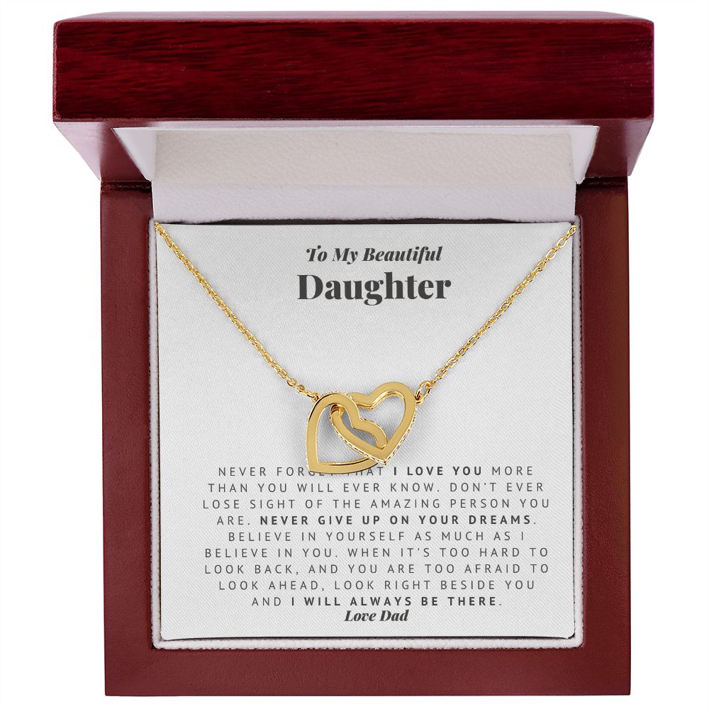 Dad to Daughter Interlocking Hearts Necklace