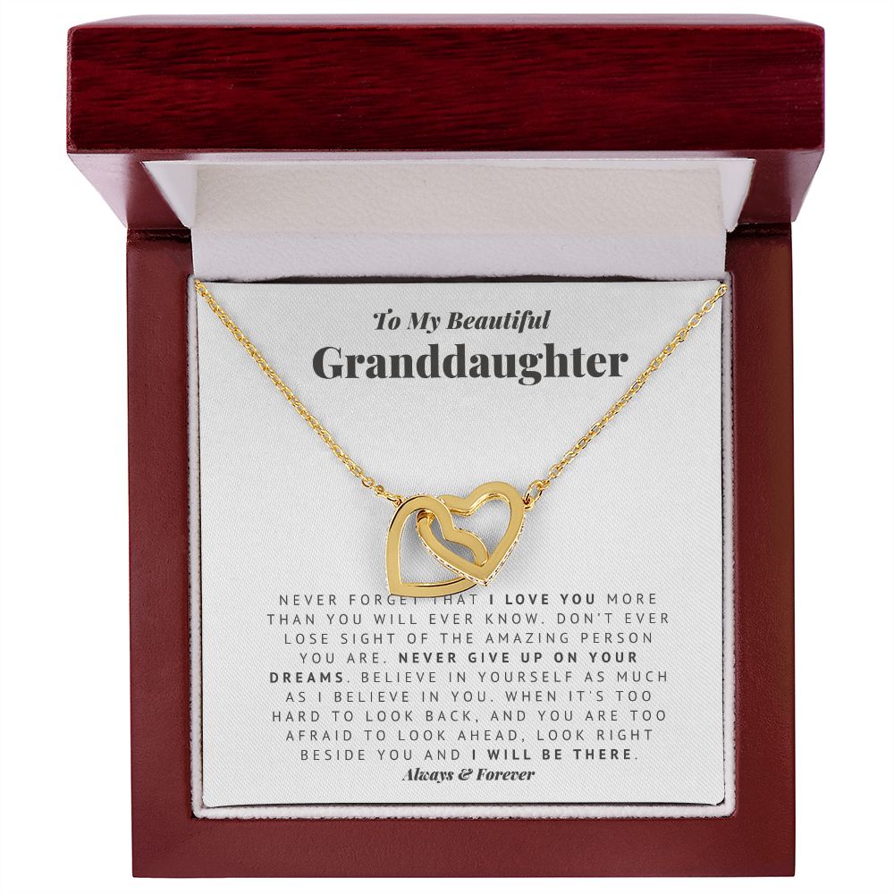 Always There Necklace Gift for Granddaughter from Grandmother Grandfather with Meaningful Message Card