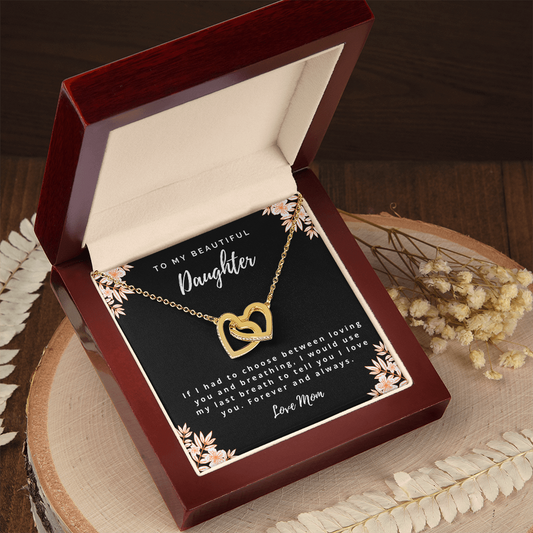 I Love You Two Hearts - Mom to Daughter Necklace