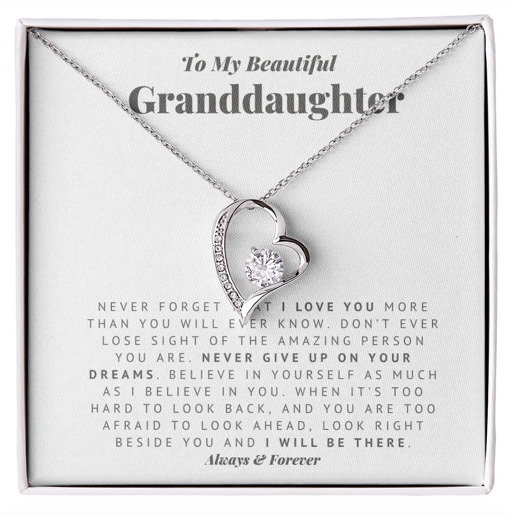 To My Granddaughter Always There Forever Love Necklace