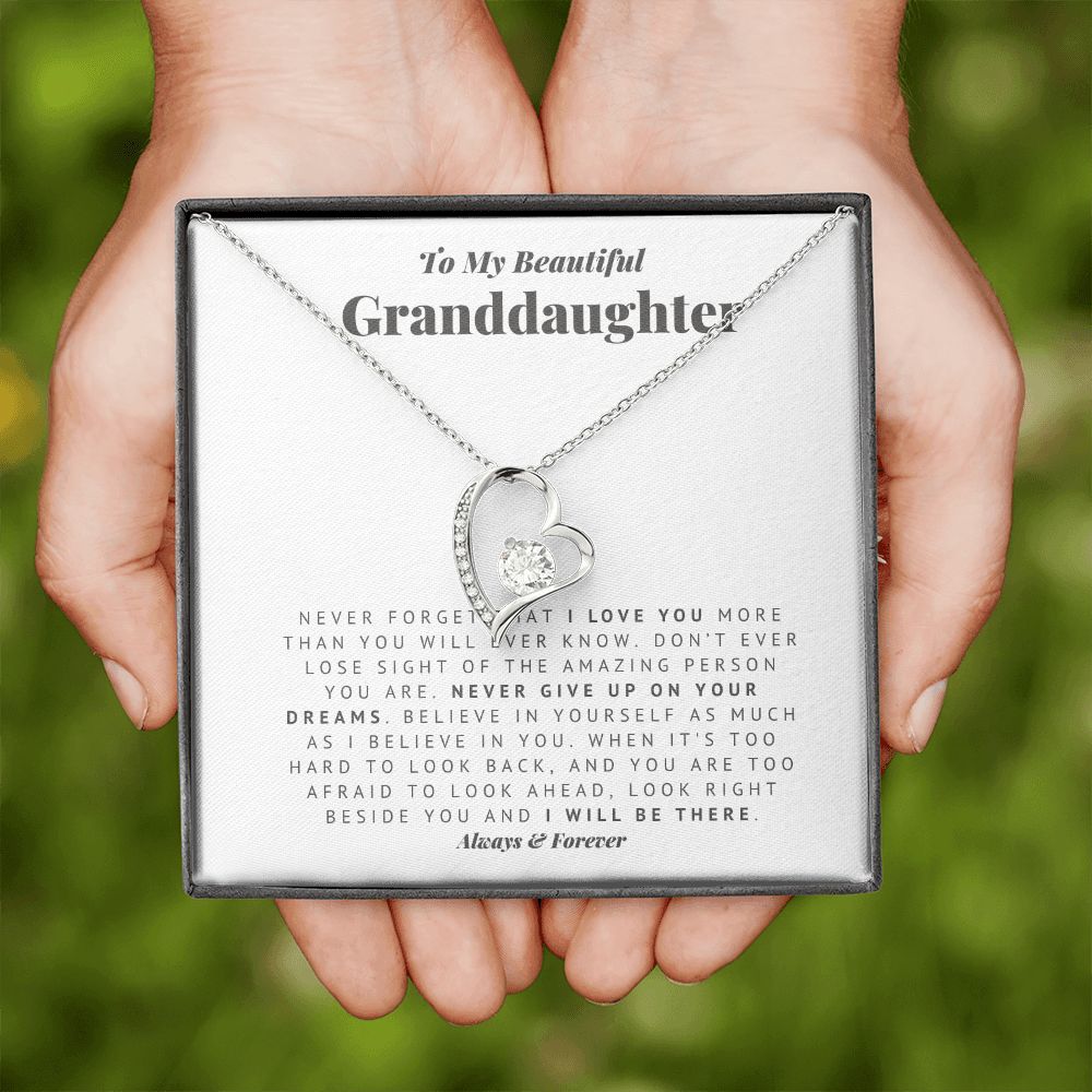 To My Granddaughter Always There Forever Love Necklace