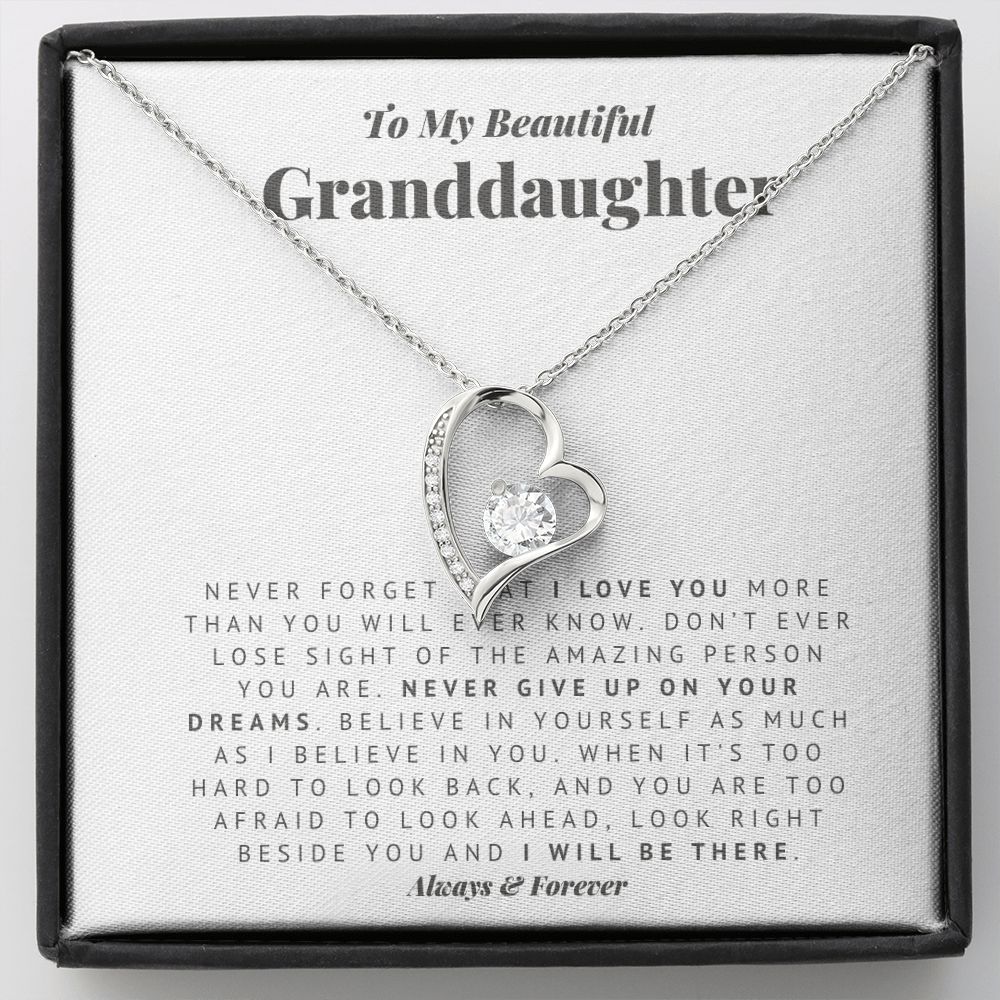 To My Granddaughter Always There Forever Love Necklace
