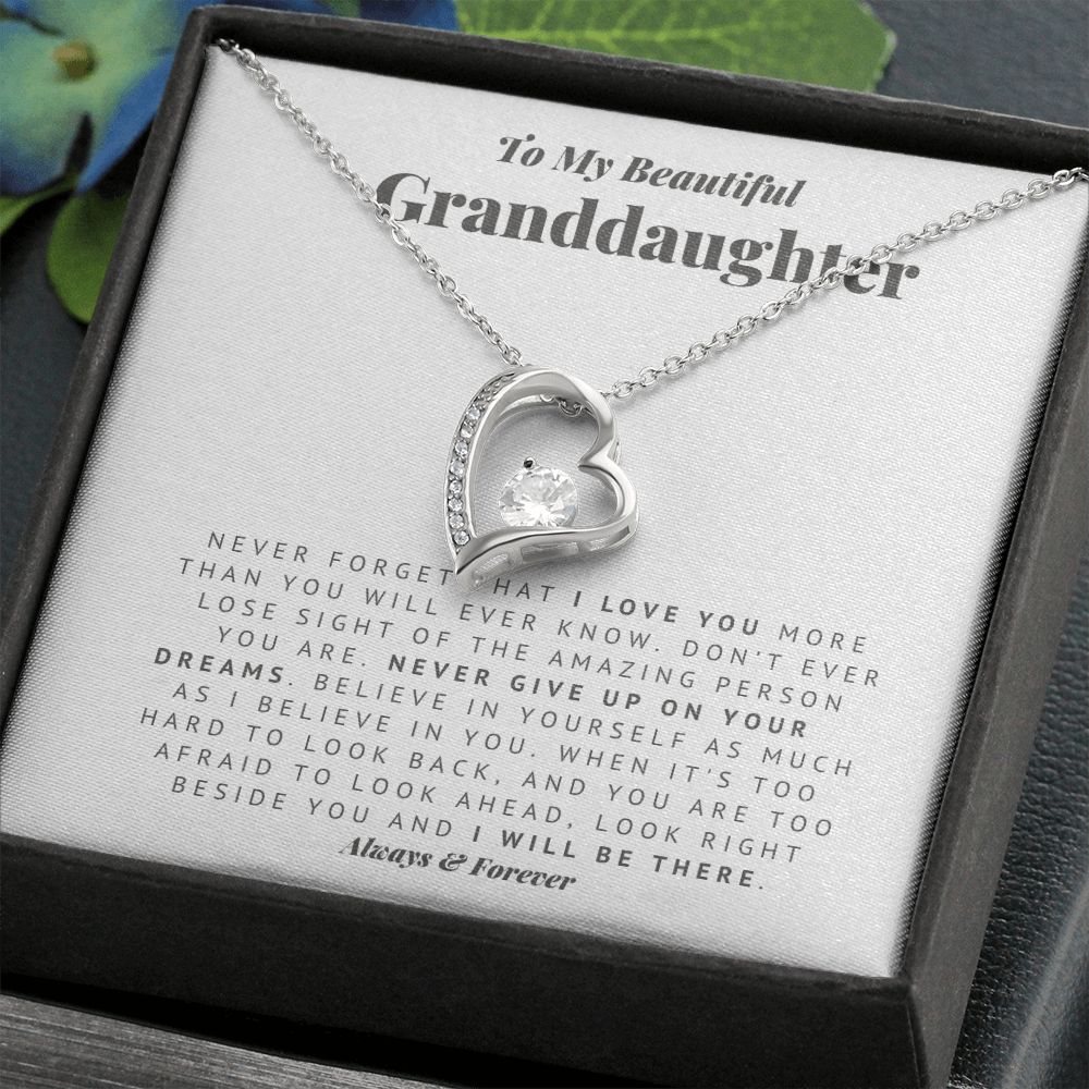 To My Granddaughter Always There Forever Love Necklace